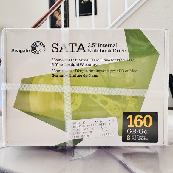 Seagate 160GB Notebook Internal 2.5" HD SATA 150 RTL Momentus ST9160821AS-RK - Picture 1 of 12